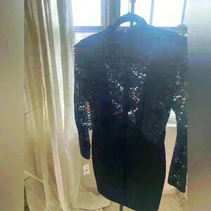 Women’s black lace top dress size L